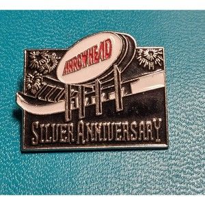 Vintage Arrowhead Stadium 1997 Silver Anniversary Lapel Hat Pin KC Chiefs
